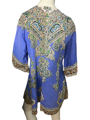 Vintage purple dashiki mini dress top L