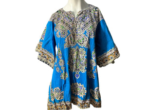 Vintage 70’s blue dashiki top M L