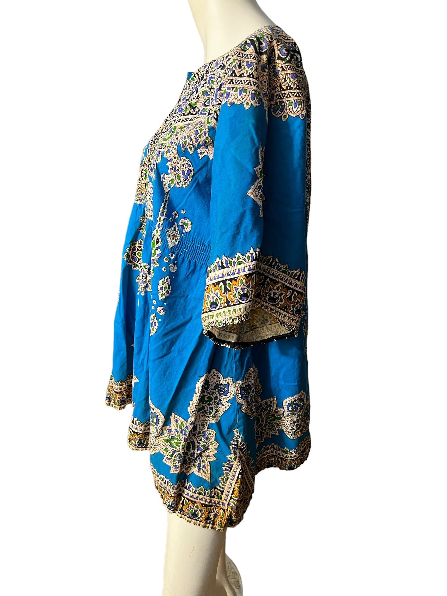 Vintage 70’s blue dashiki top M L