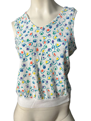 Vintage 80's abstract tank top M Partners