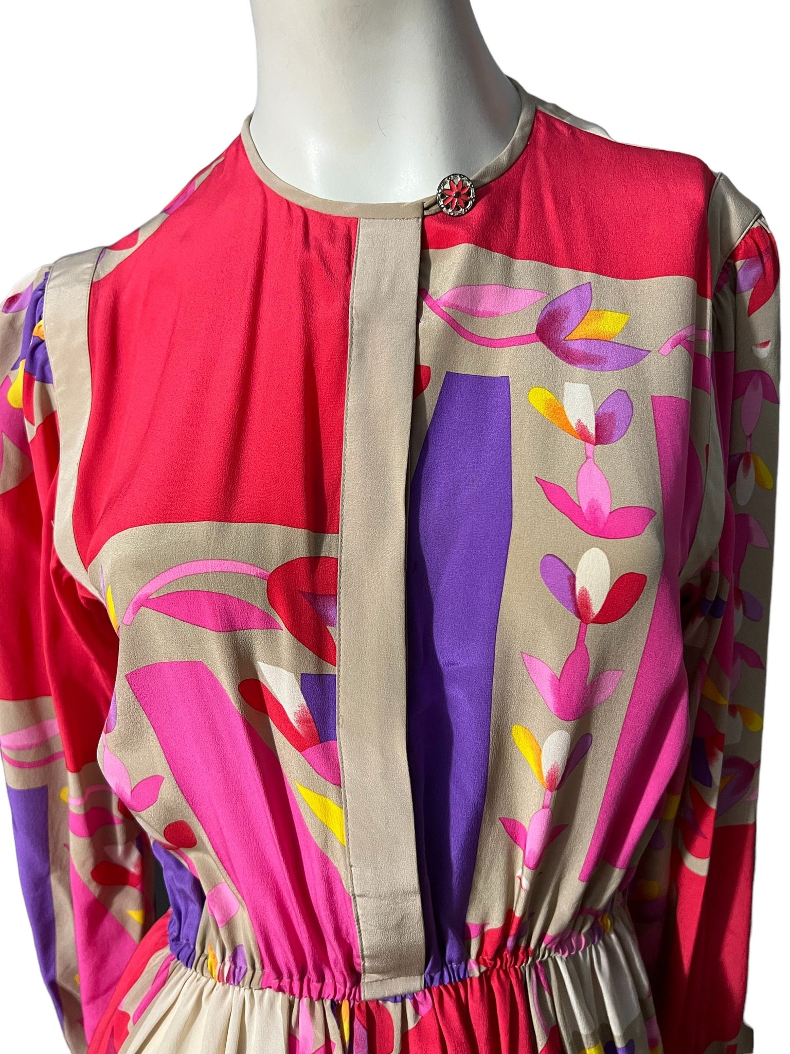 Vintage 80's silk mod dress 8 Anne Crimmins