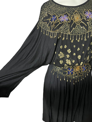 Vintage 80’s bead skirt & top L Christine Gerard