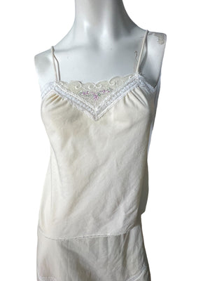 Vintage cotton slip set lingerie S Interludes