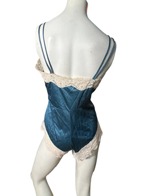 Vintage blue teddy lingerie 36 M Formfit Rogers