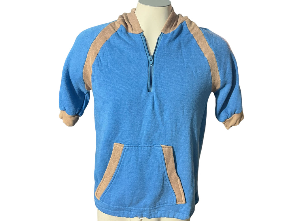 Vintage 80's short sleeve hooded sweatshirt L