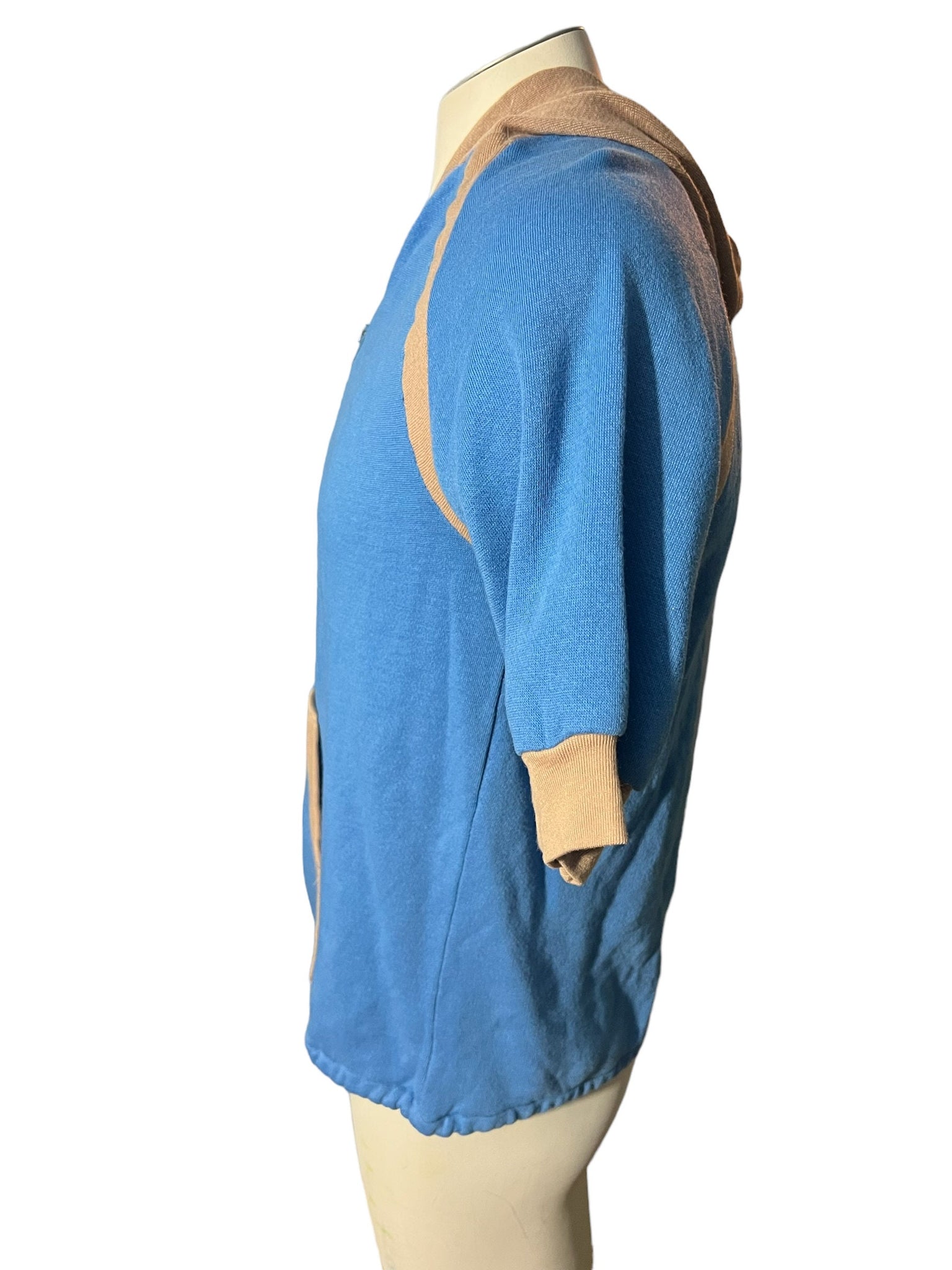 Vintage 80's short sleeve hooded sweatshirt L