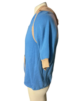 Vintage 80's short sleeve hooded sweatshirt L