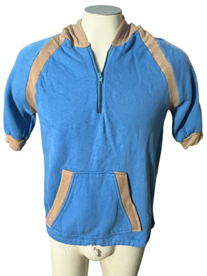 Vintage 80's short sleeve hooded sweatshirt L