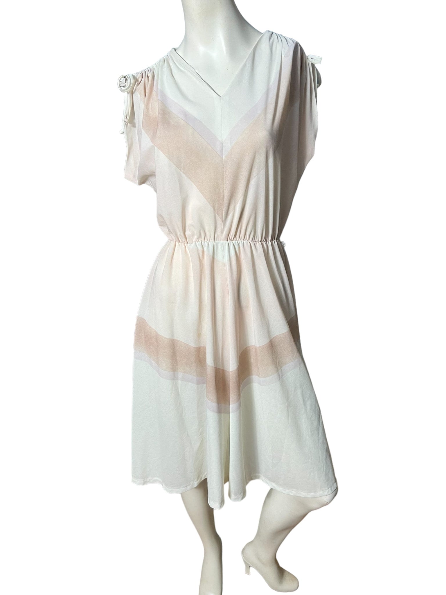 Vintage 70's chevron stripe dress M Jeanne Durrell