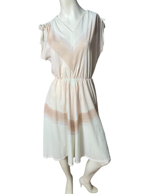 Vintage 70's chevron stripe dress M Jeanne Durrell