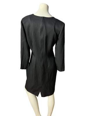 Vintage 80's black rayon dress 8 Julian Taylor