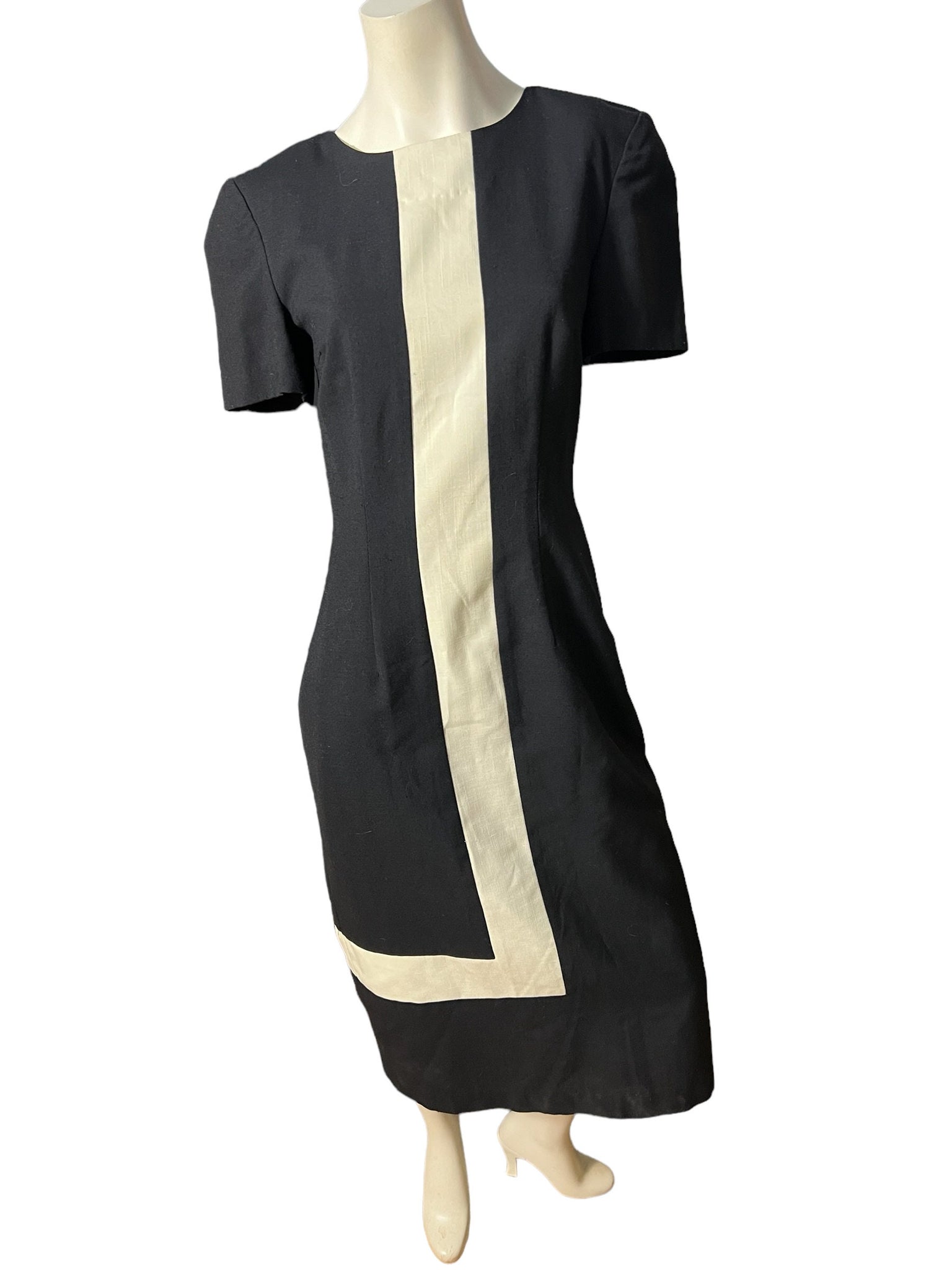 Vintage 80's black & white dress M JLT