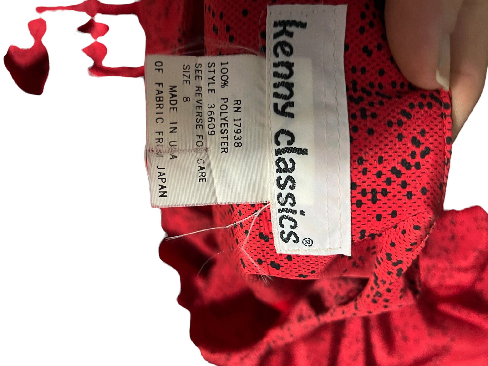 Vintage 80's red & black dress 8 Kenny Classics