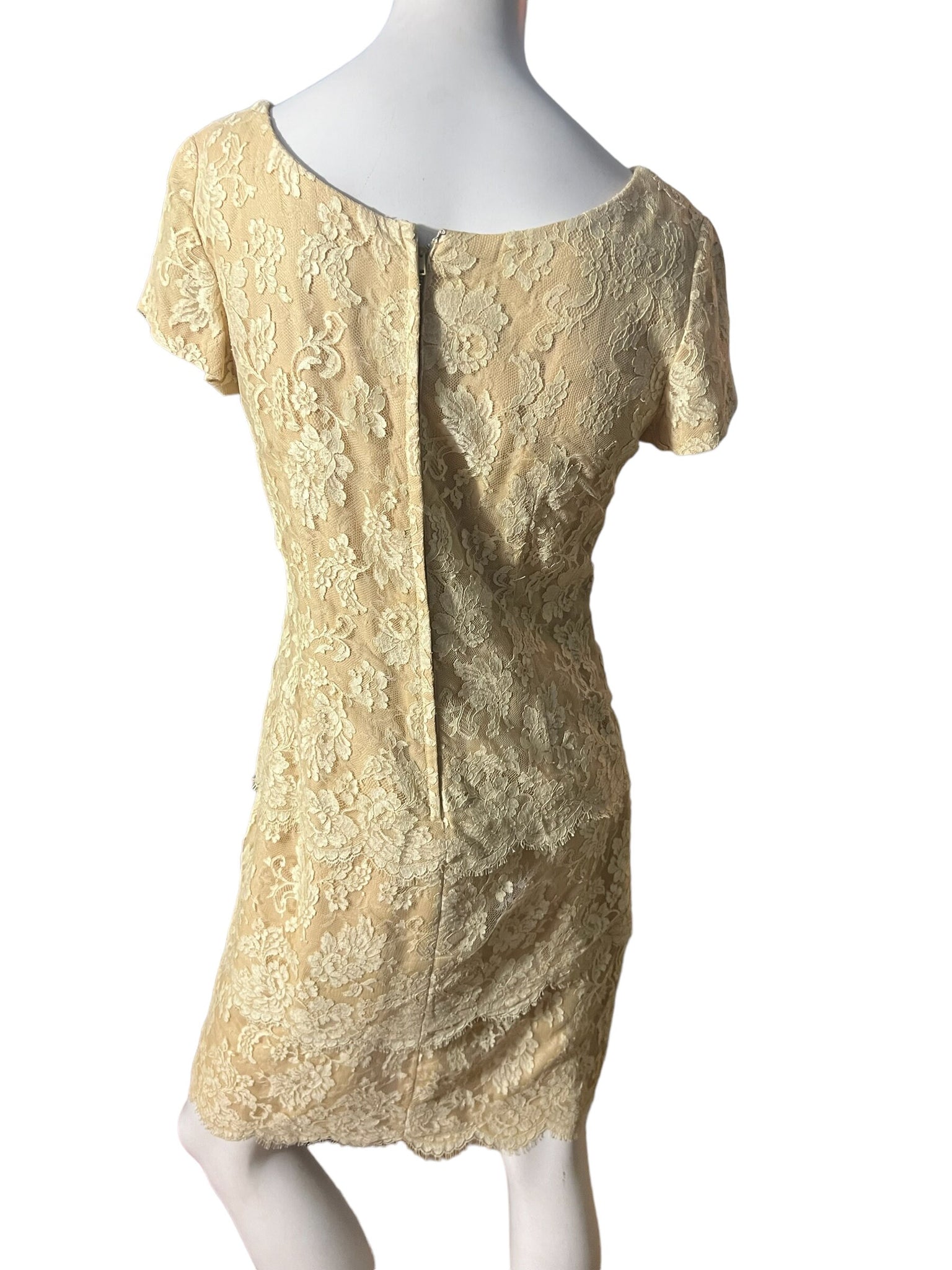 Vintage 60's gold lace dress M