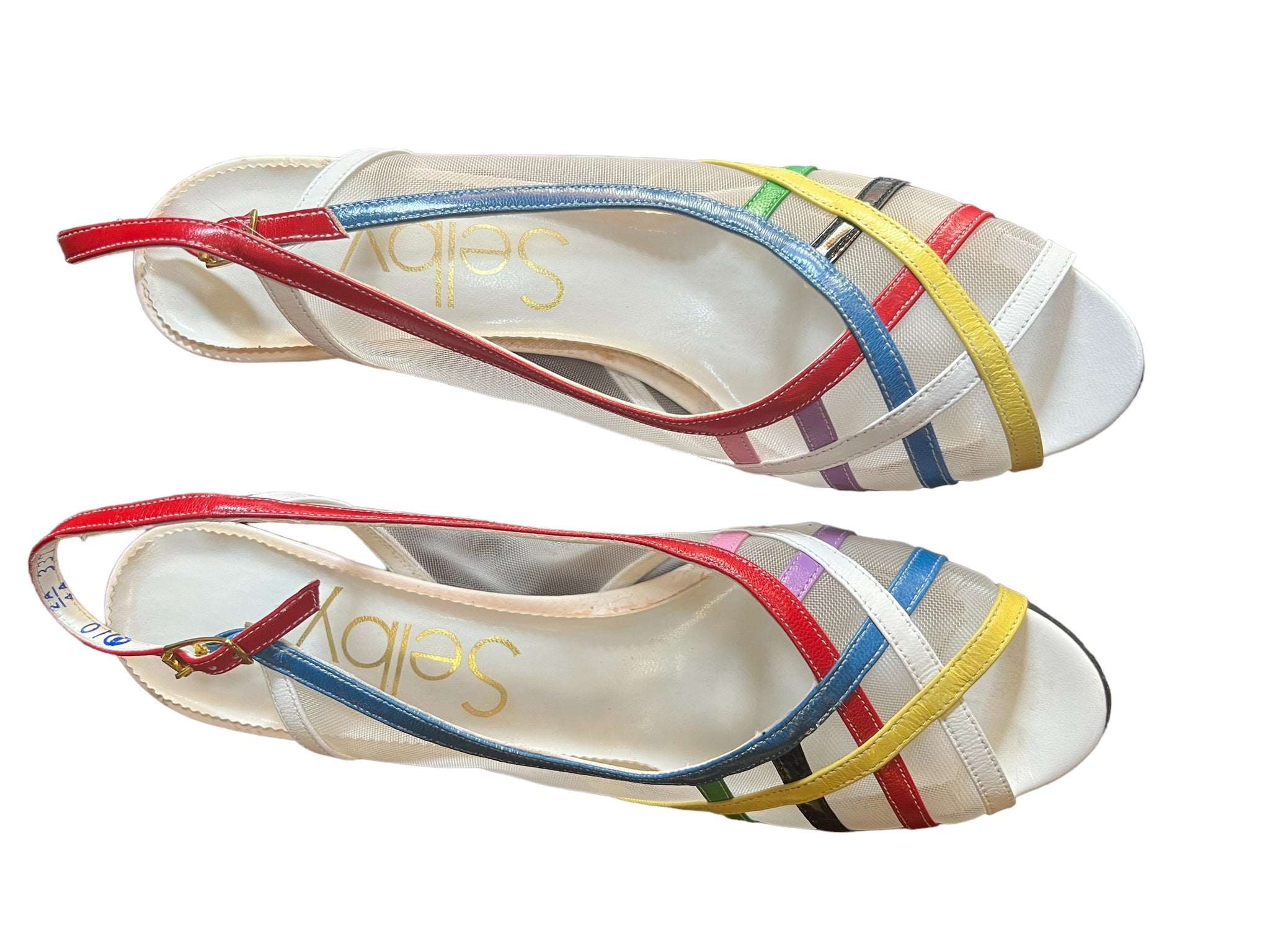 Vintage 80's rainbow heels Selby 10