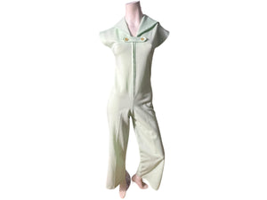Vintage 70's mint green bellbottom jumpsuit S M