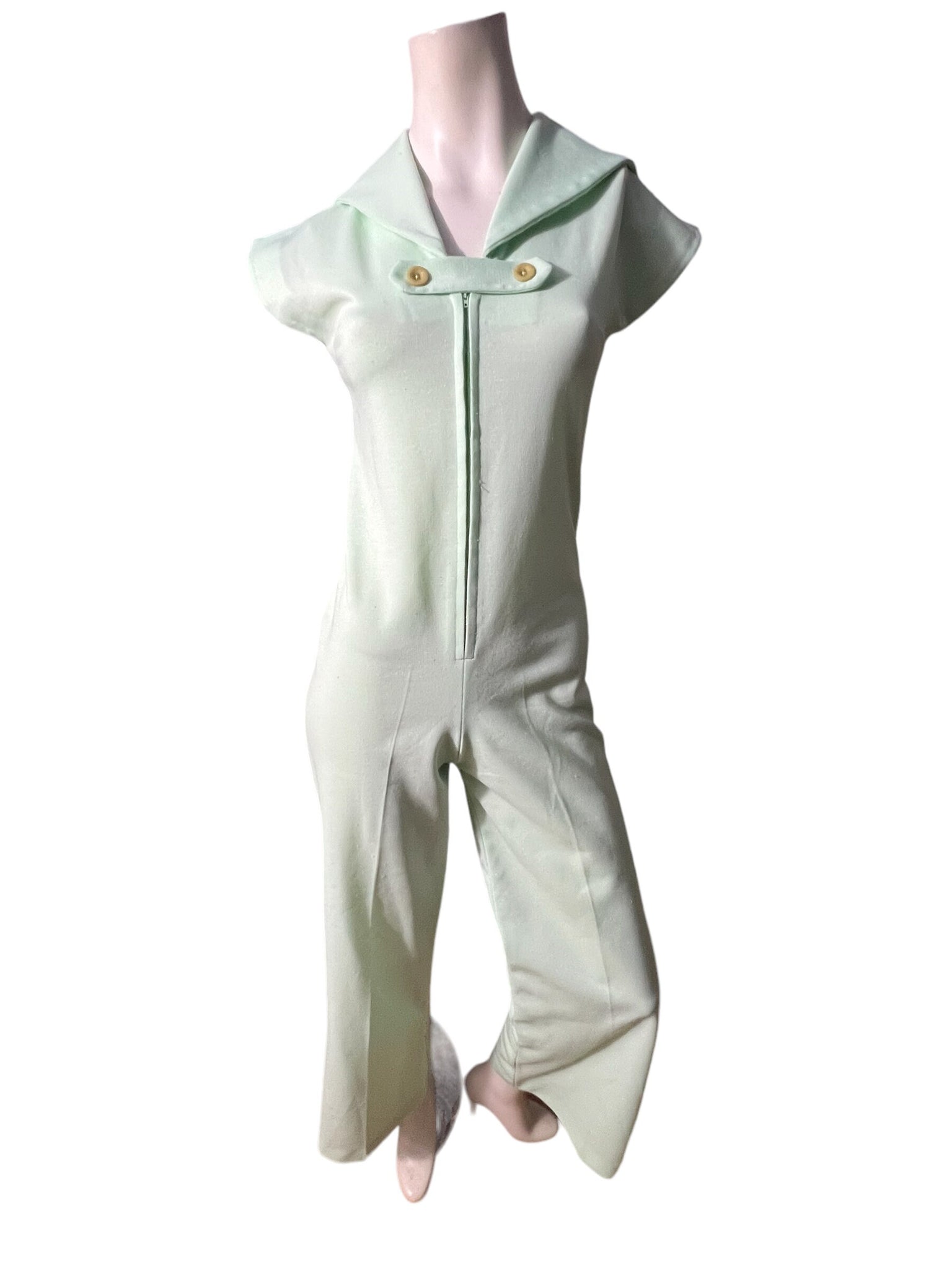 Vintage 70's mint green bellbottom jumpsuit S M