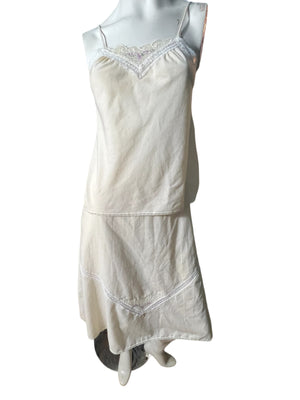 Vintage cotton slip set lingerie S Interludes