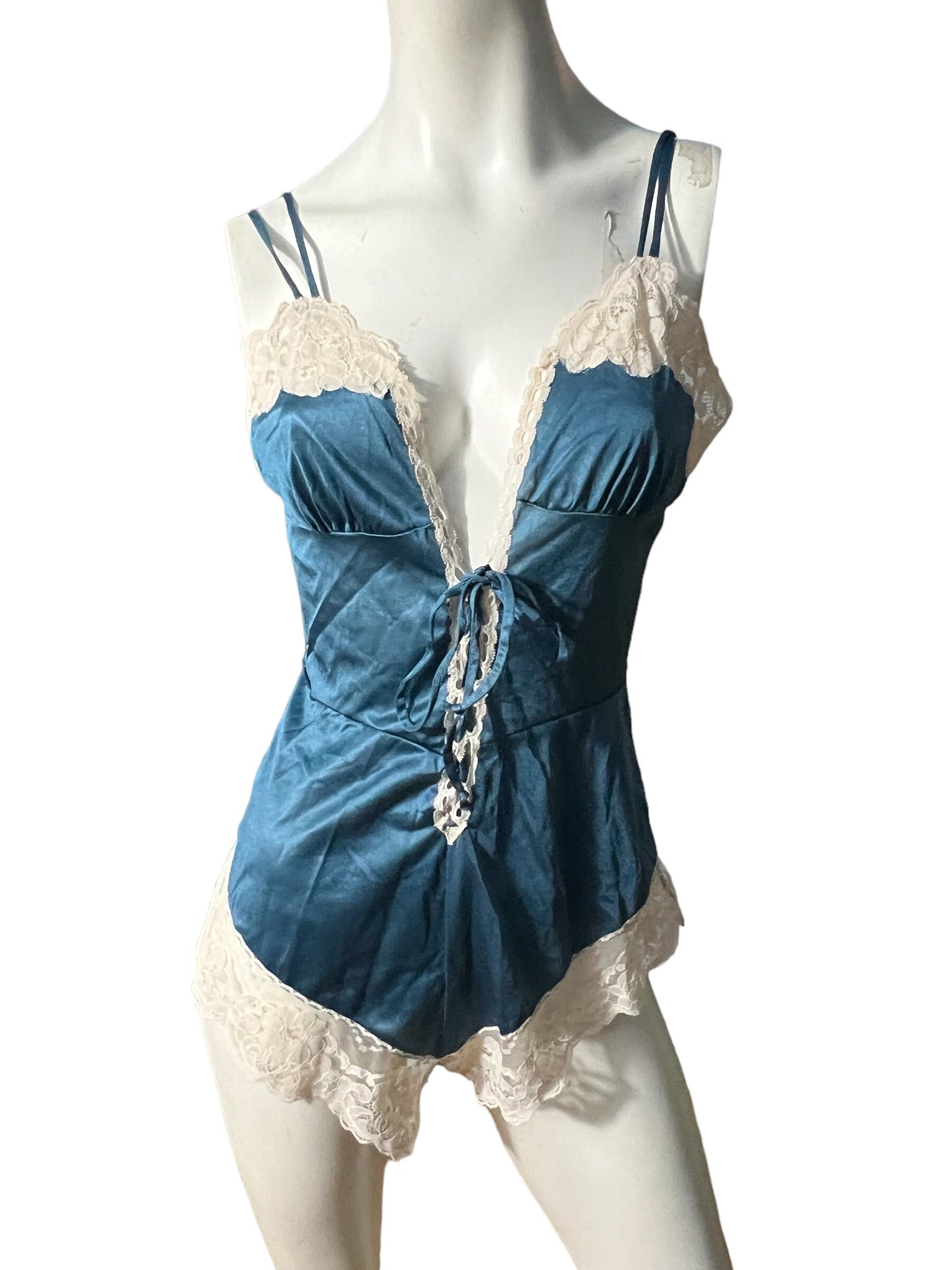 Vintage blue teddy lingerie 36 M Formfit Rogers