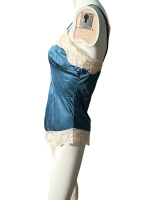 Vintage blue teddy lingerie 36 M Formfit Rogers