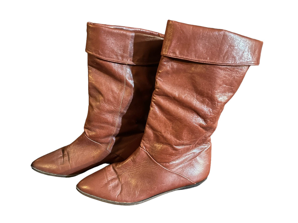 Vintage 80's brown leather boots 9.5 M