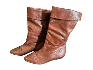 Vintage 80's brown leather boots 9.5 M