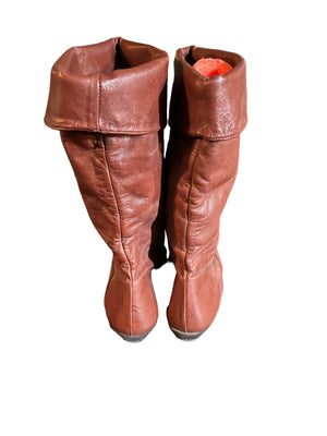 Vintage 80's brown leather boots 9.5 M
