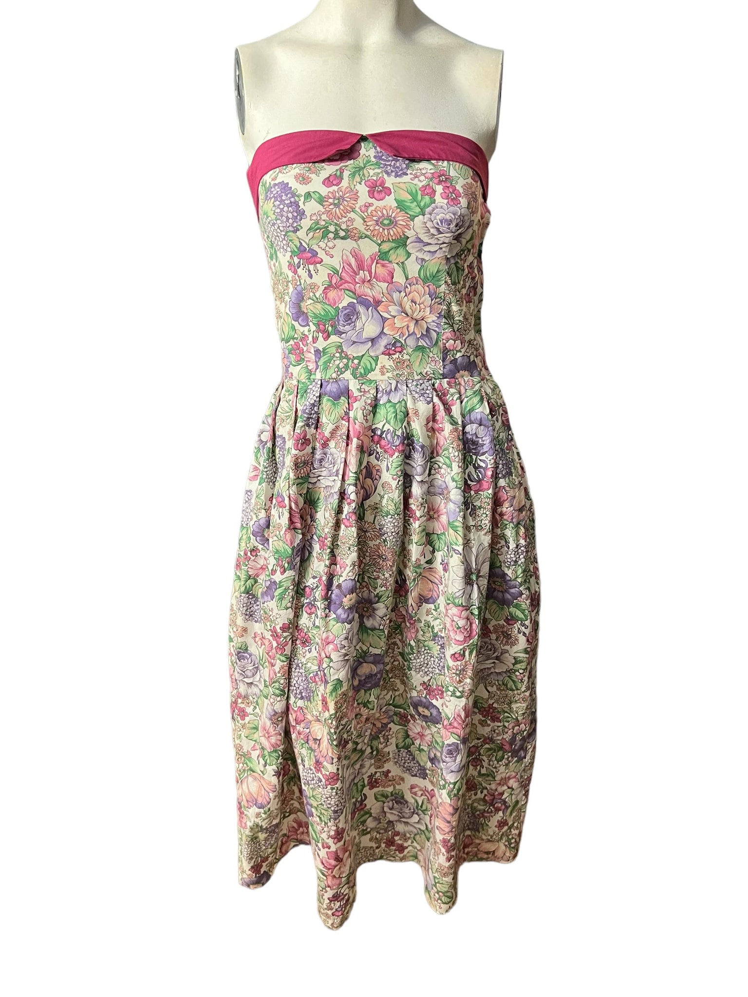 Vintage 80's corset top sun dress S XS