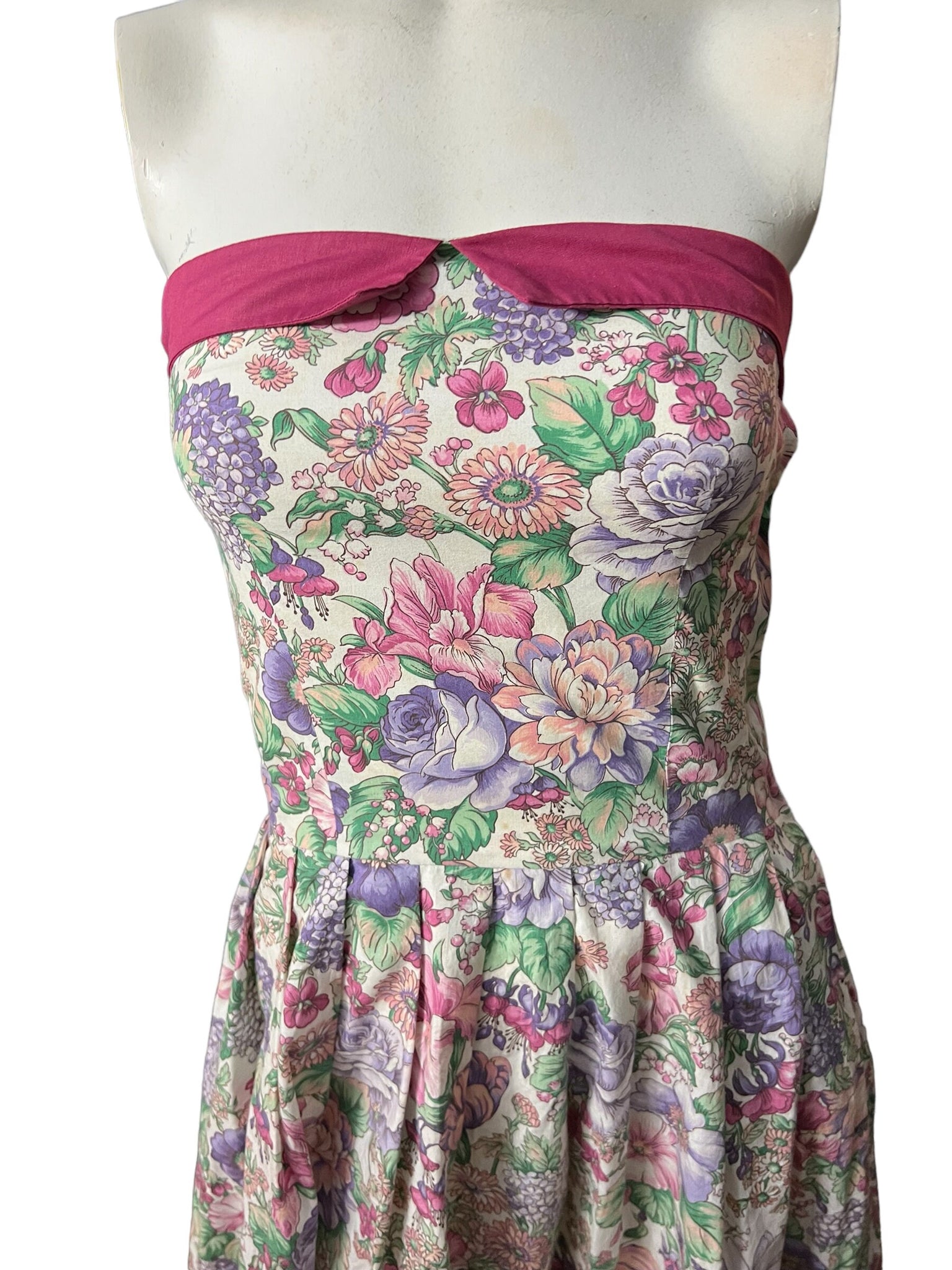 Vintage 80's corset top sun dress S XS
