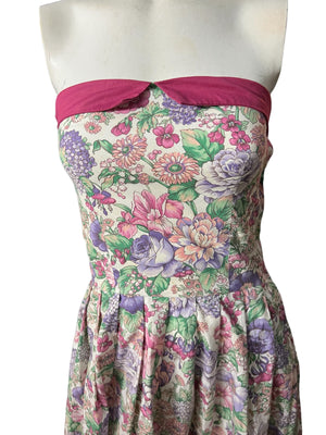 Vintage 80's corset top sun dress S XS