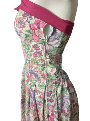 Vintage 80's corset top sun dress S XS