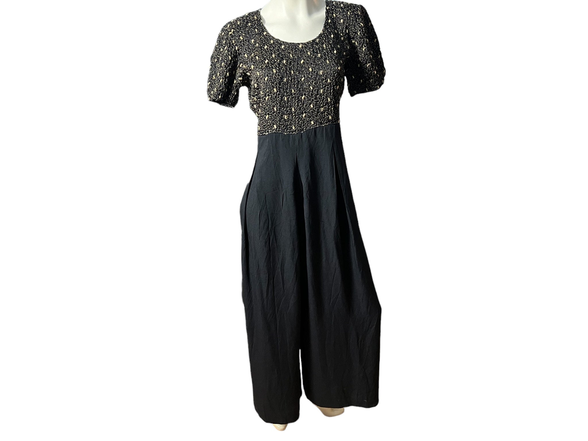 Vintage 80's black & gold jumpsuit 10 Jeffrey Dara