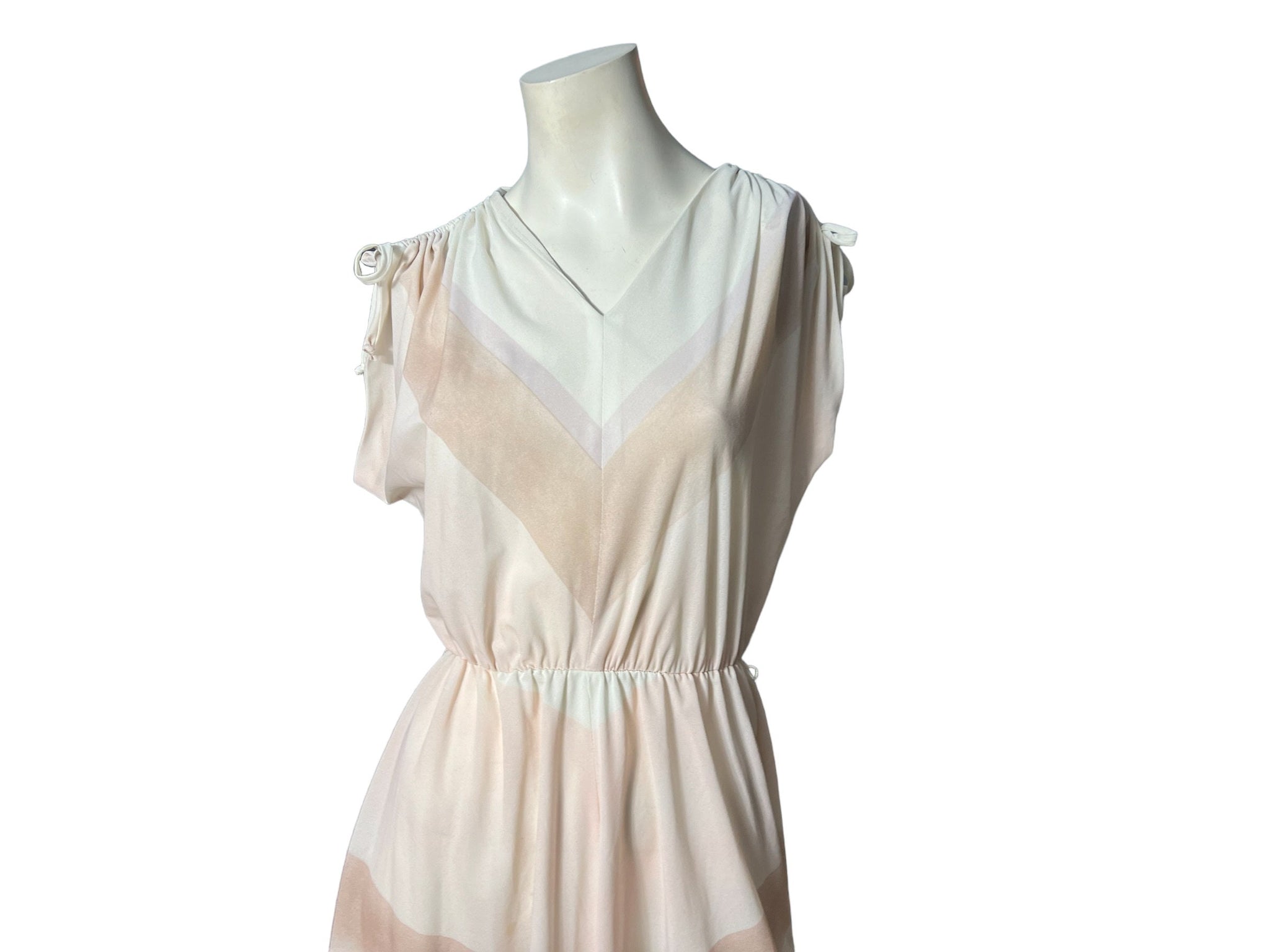 Vintage 70's chevron stripe dress M Jeanne Durrell