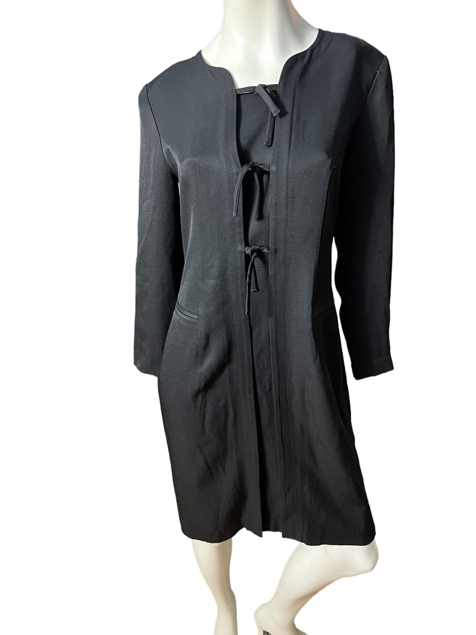 Vintage 80's black rayon dress 8 Julian Taylor