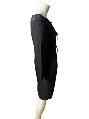 Vintage 80's black rayon dress 8 Julian Taylor