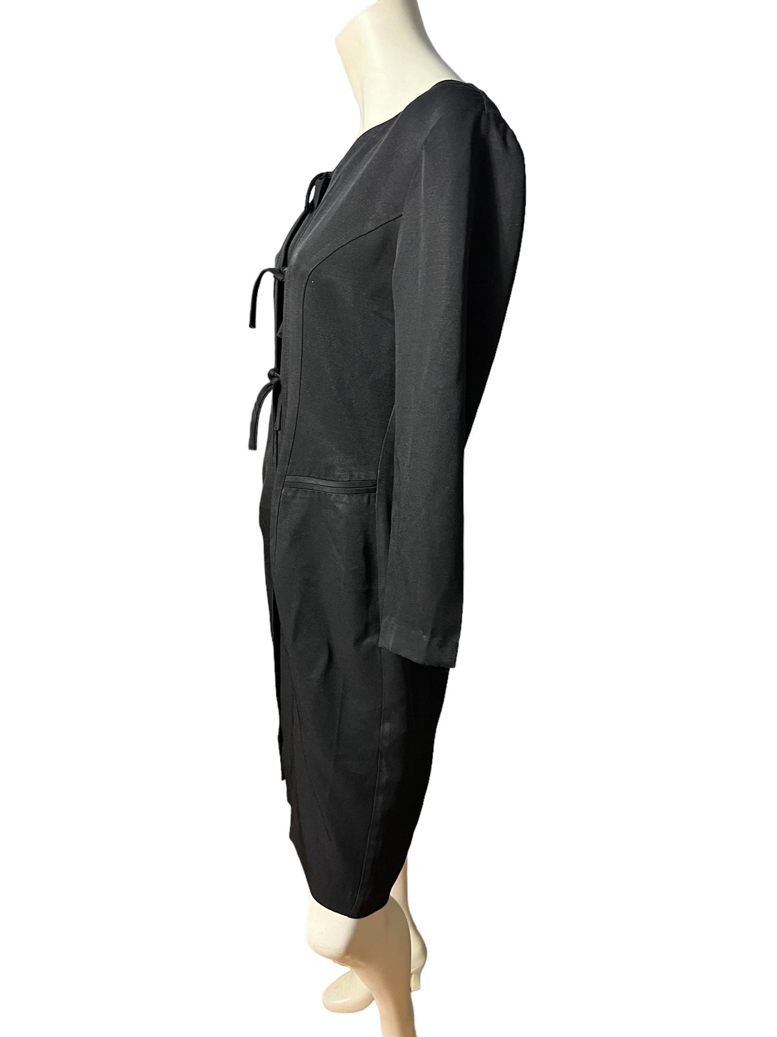 Vintage 80's black rayon dress 8 Julian Taylor