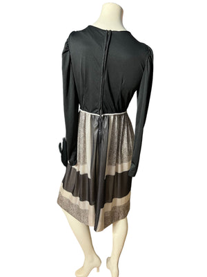 Vintage 70's black & white dress M