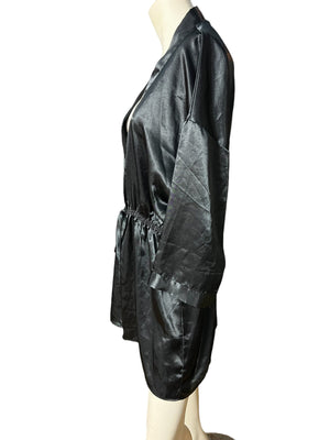 Vintage 80's black Victoria's Secret robe M/L