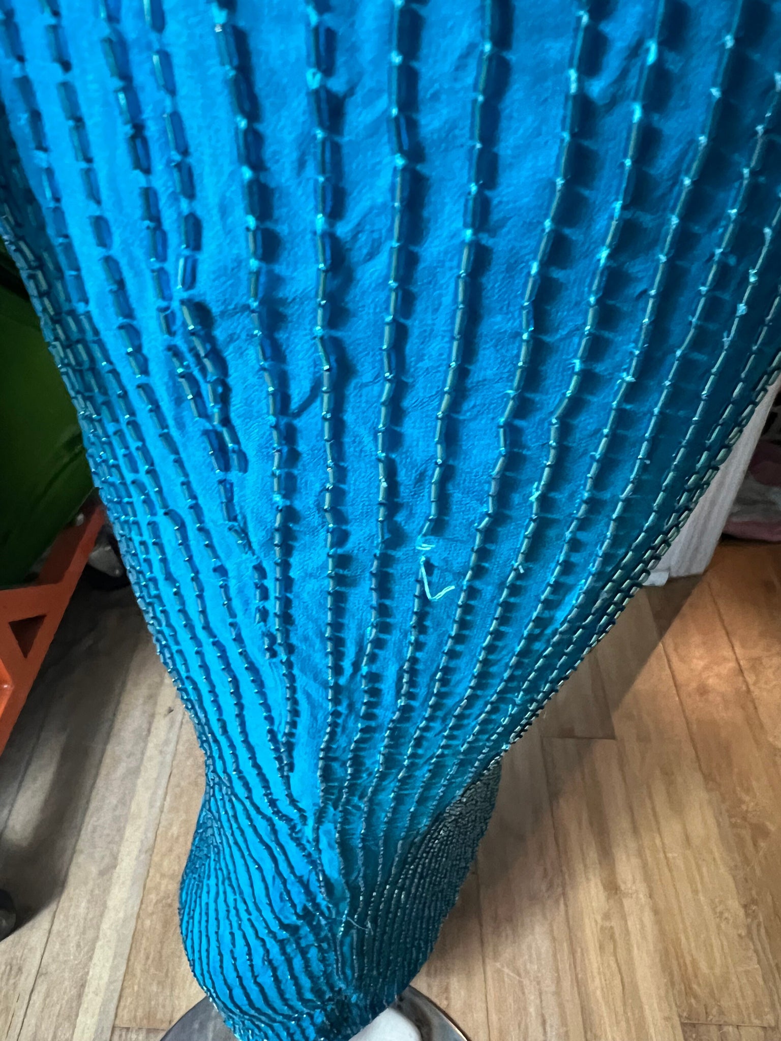 Vintage 80's turquoise bead dress 12 Alyce Designs