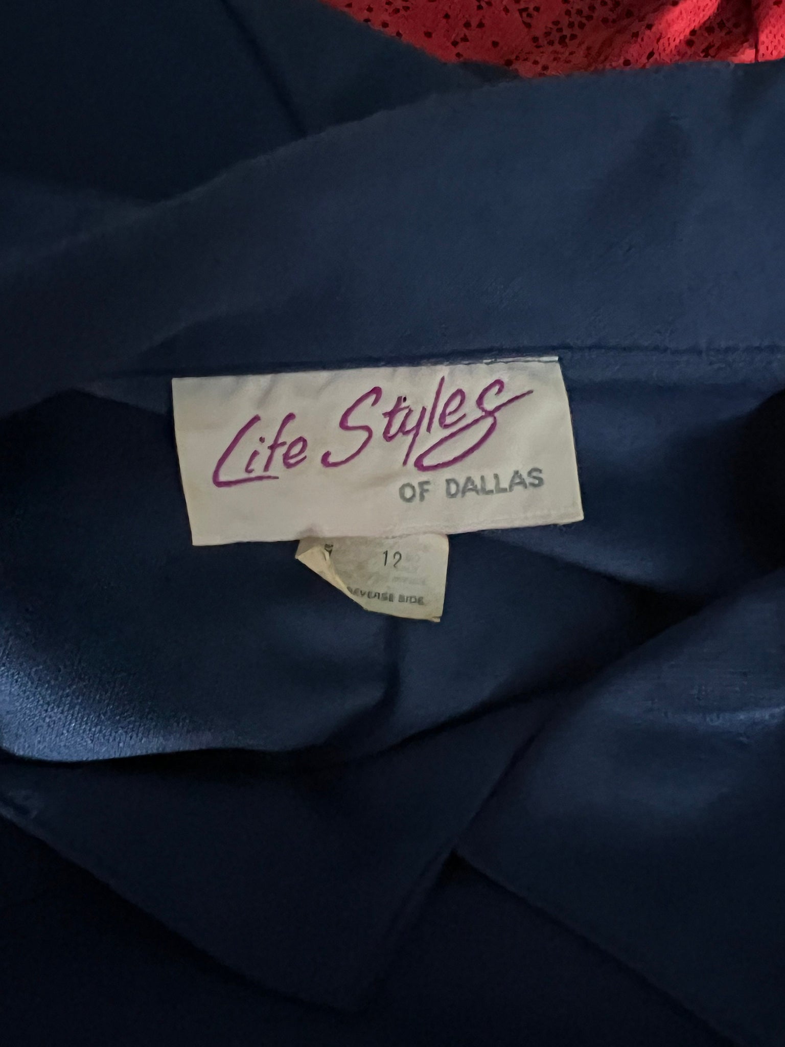 Vintage 80's shirt dress L Life Styles of Dallas