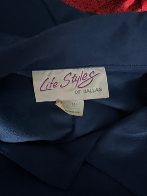 Vintage 80's shirt dress L Life Styles of Dallas