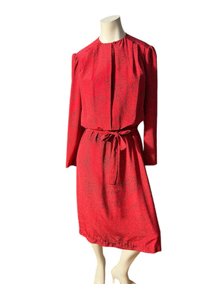 Vintage 80's red & black dress 8 Kenny Classics