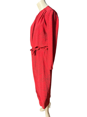Vintage 80's red & black dress 8 Kenny Classics
