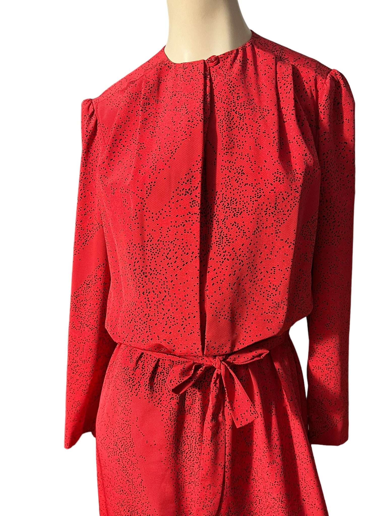 Vintage 80's red & black dress 8 Kenny Classics