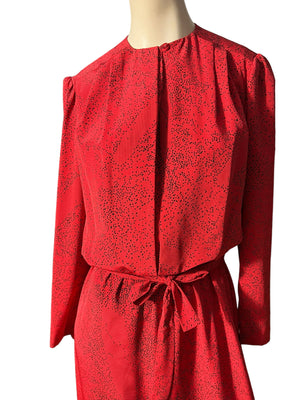 Vintage 80's red & black dress 8 Kenny Classics