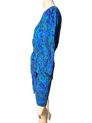 Vintage 80's silk Lillie Rubin dress 6
