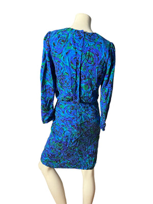 Vintage 80's silk Lillie Rubin dress 6