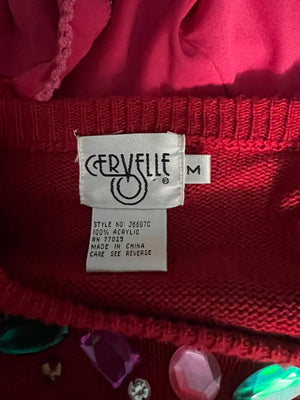 Vintage 80's red sweater dress M Cervelle