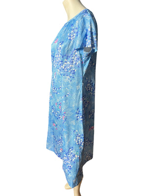 Vintage 70's blue dress L XL Damon Dress
