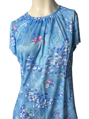 Vintage 70's blue dress L XL Damon Dress